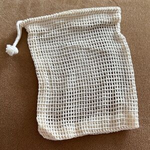 Reusable Cotton Drawstring / Soap Bag - Cream